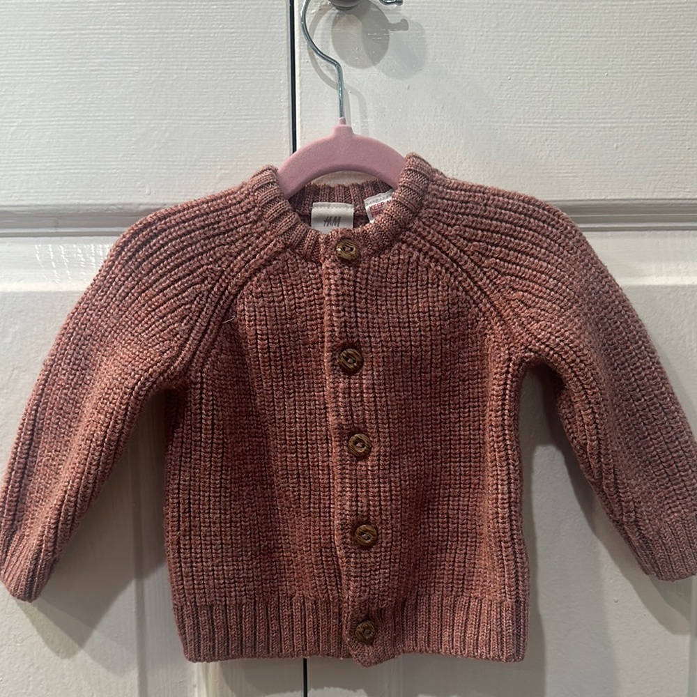 H & M Cozy Pink Knit Kids Sweater